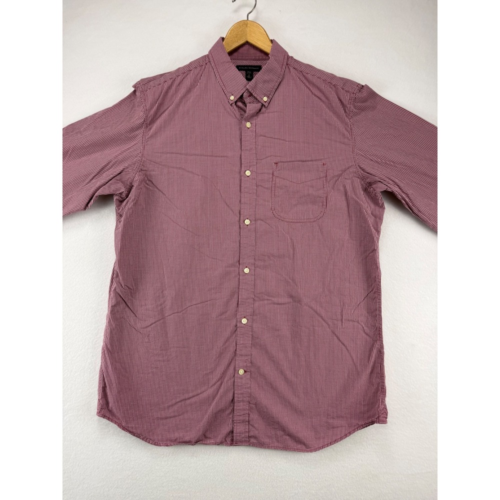 Banana Republic Shirt Mens XL Tall Red Gingham Cotton Button Down Long Sleeve
